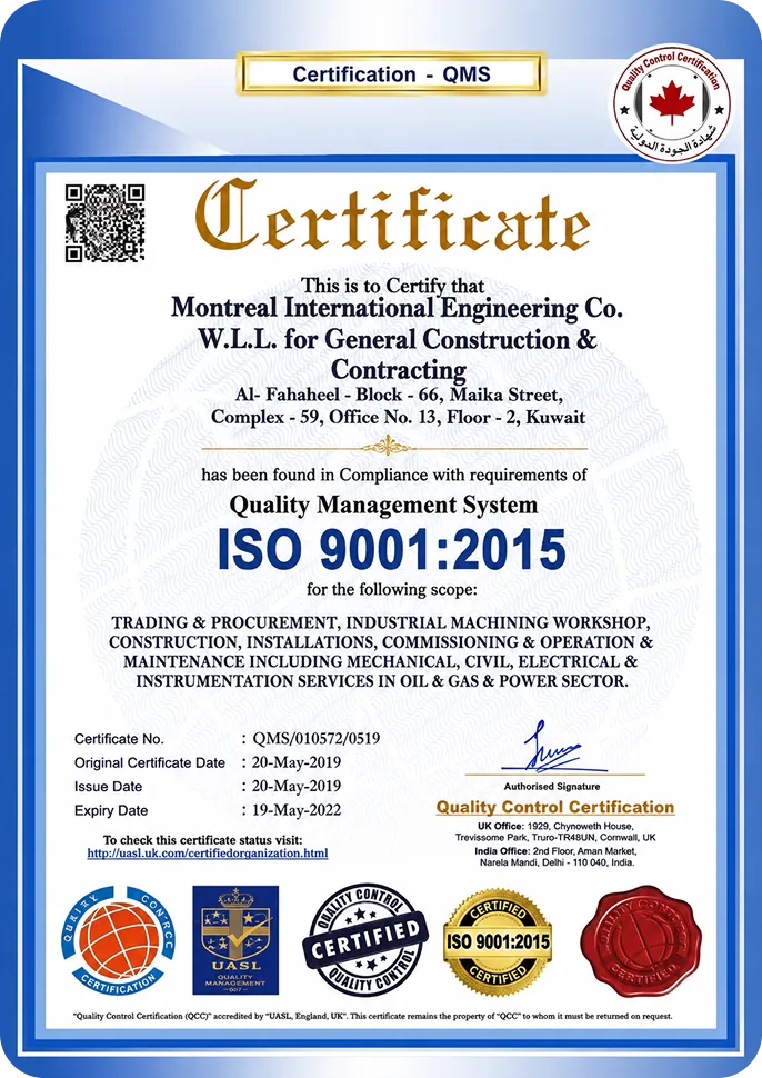 ISO 9001:2015 certificate